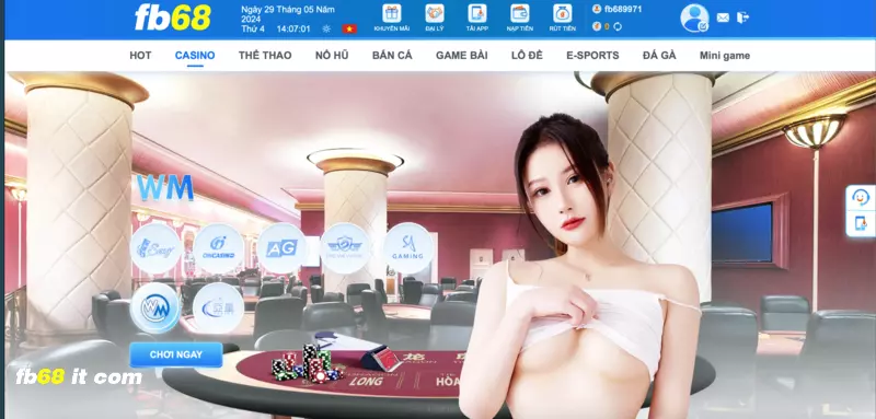 WM là đối tác cung cấp trò chơi mảng casino của fb68